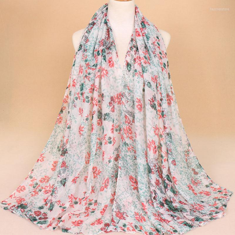 

Scarves 120pcs/lot Vintage Pastoral Style Flower Print Scarf Shawl Pashmina Hijab
