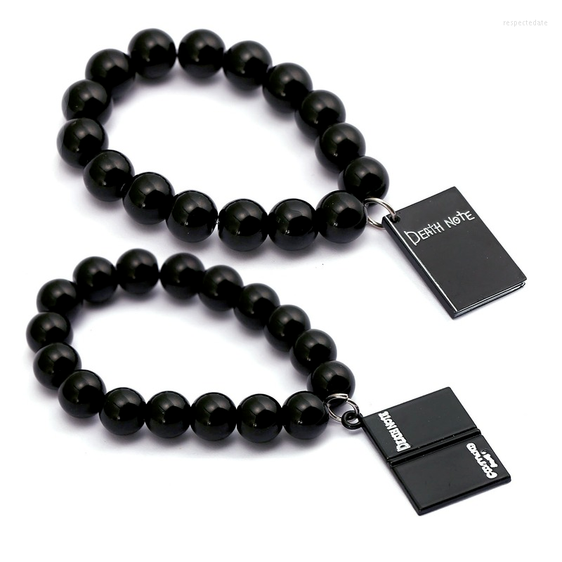 

Charm Bracelets Wholesale 5 Pcs 2022 Death Note Japanese Anime Two Black Notebook Pendant Hand Accessories For Women Men Jewelry Gifts