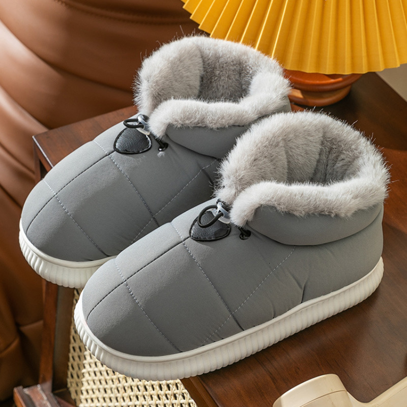 

Boots Booties Woman Winter Furry Female Shoes Cotton Footwear Thickened Plush Down Cloth Waterproof Non-slip Warm Snow 221114, Beige