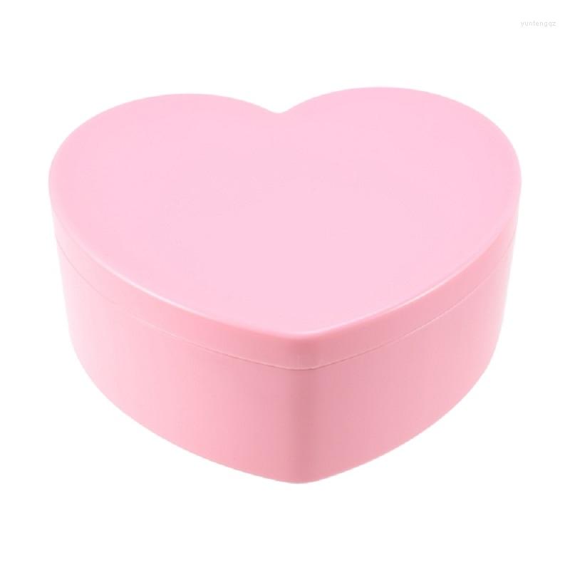 

Jewelry Pouches Cute Girl Heart Shape Storage Box Desktop Earring Necklace Organizer Student Dormitory Love Double Layer Portable