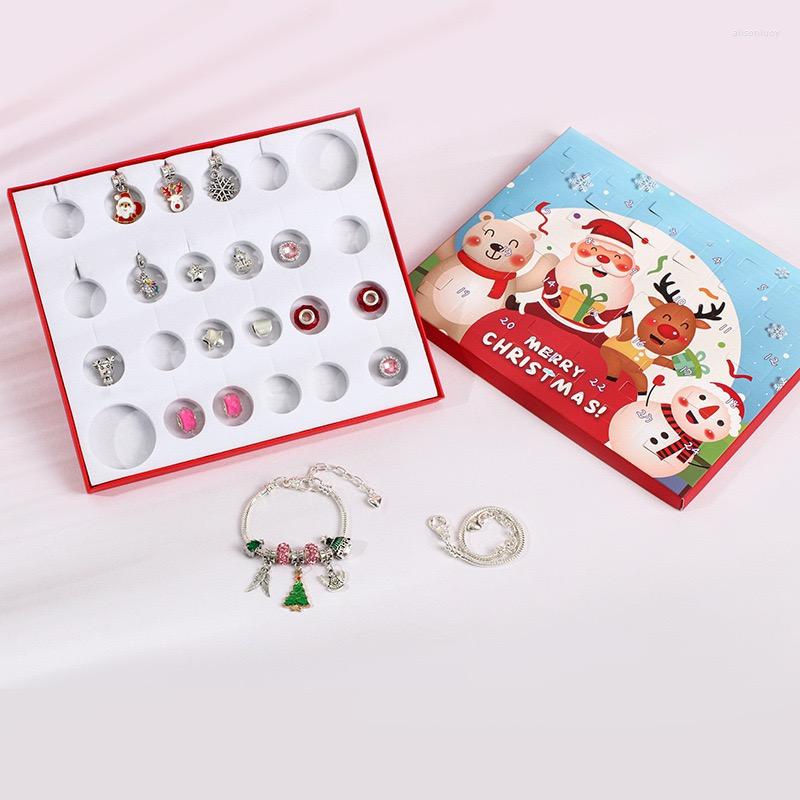 

Charm Bracelets Gojomem Christmas Advent Calendar 24 Days Count Down Mystery Toy Boxes Children DIY For Kids Creative Gifts