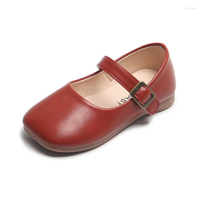 

Flat Shoes Kids Girls Mary Janes For Baby Child Leather Boys Black Flats White Brown Casual Non-slip Toddlers