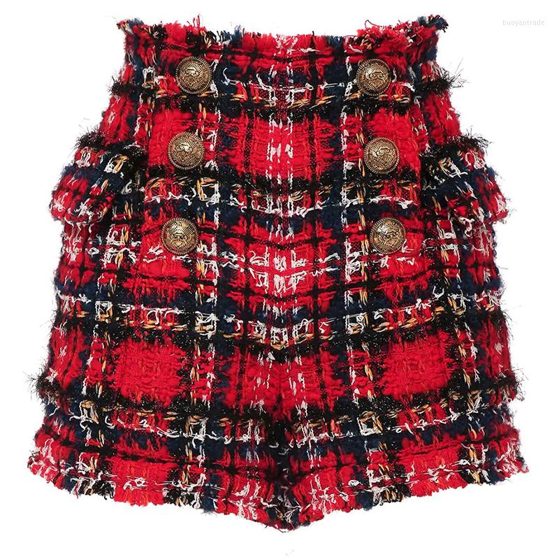 

Women' Shorts EXCELLENT QUALITY Est 2022 Designer Women' Fringed Tassel Plaid Tweed, Picture shown