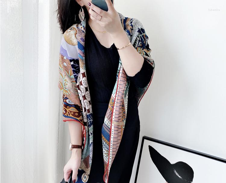 

Scarves Women Large Square Blanket Scarf Wraps Pashmina 30% Silk 70% Wool Winter Shawl Cape Foulard 135 135cm
