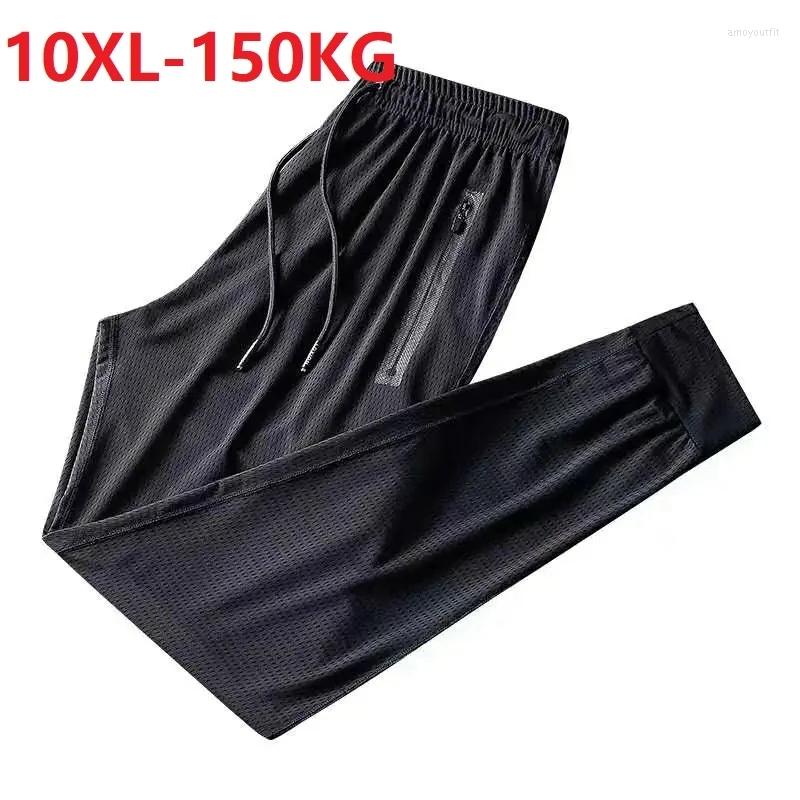 

Men's Pants Summer Spring Men Hole Breathable Sports Plus Size 7XL 8XL 9XL 10XL Pockets Out Door Wear Loose Big Sales 54 56 60, Black