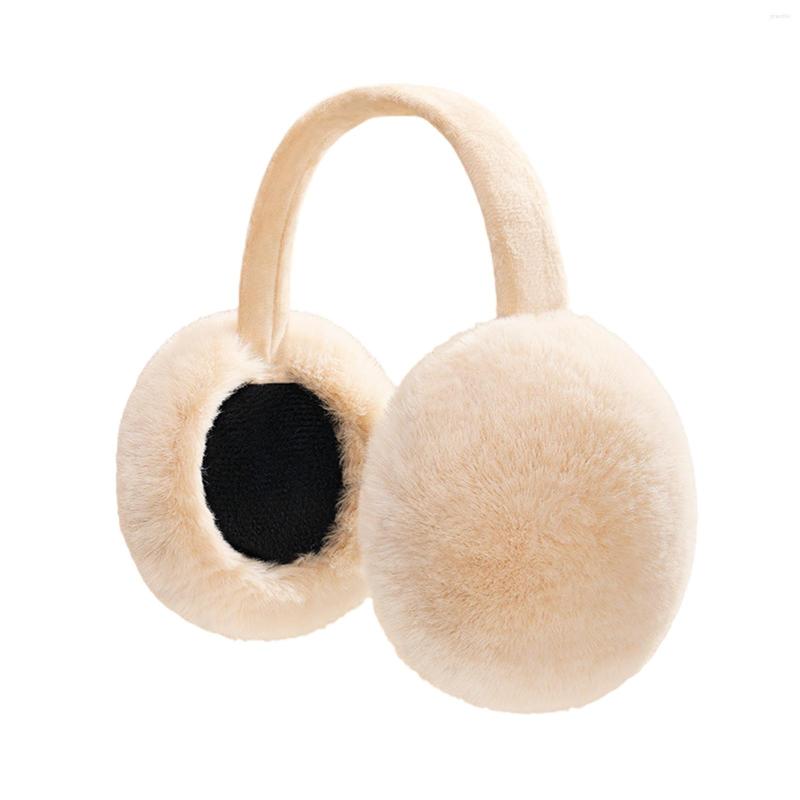 

Berets Winter Warm Portable Daily Soft Foldable Ergonomic Cold Protection Fashion Women Earmuffs Ear Warmer Faux Hair Solid, White