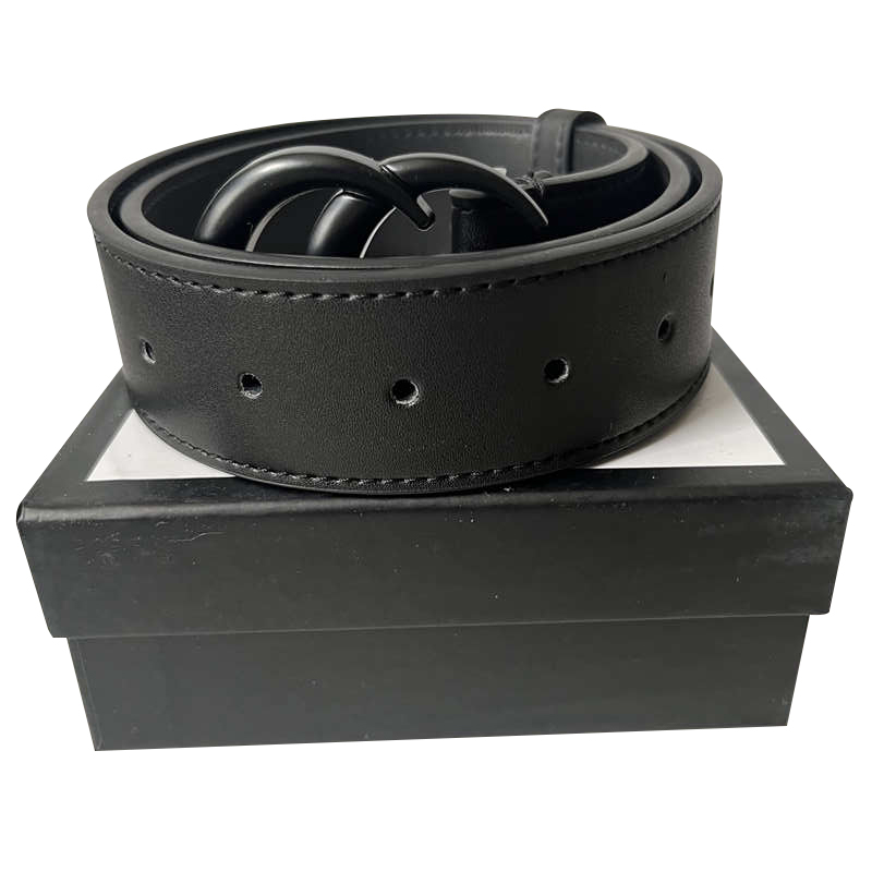 

Designer Belt Luxury Womens Mens Belts Fashion Metal black Classical Bronze BiG Smooth Buckle Real Leather waistband Strap 3.8cm Black Color with box, Belt and box