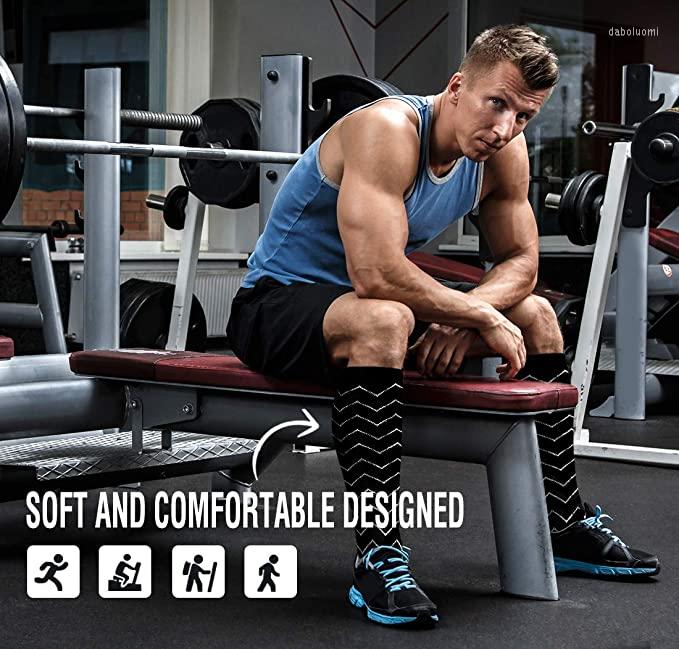 

Men's Socks Compression Stockings Men Women Crossfit Golfs For Running Anti-slip Outdoor Sports Compress Nursing Varicose Veins Anti Fatigue, Wys011-16