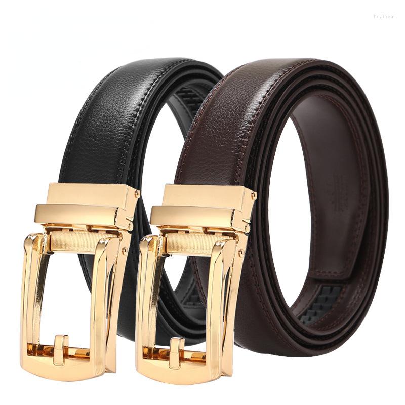 

Belts Fashion Men's Casual Business Alloy Automatic Buckle Unique High Quality Luxury Designer Male Accessories 3.4cm, Black