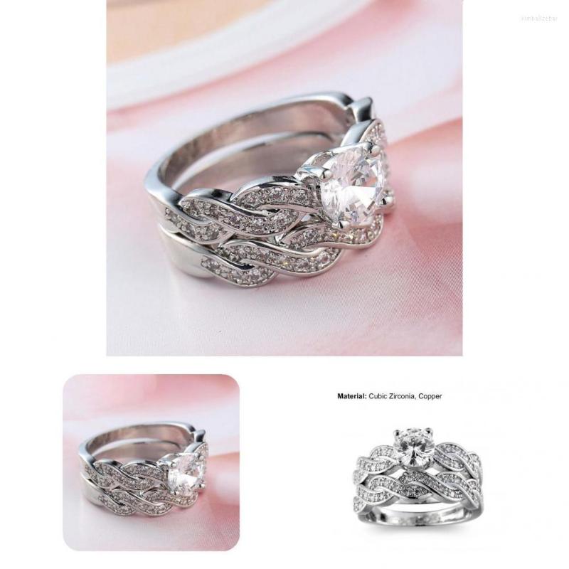 

Wedding Rings Lightweight Copper Shining Twist Engagement Set Jewelry Accessory
