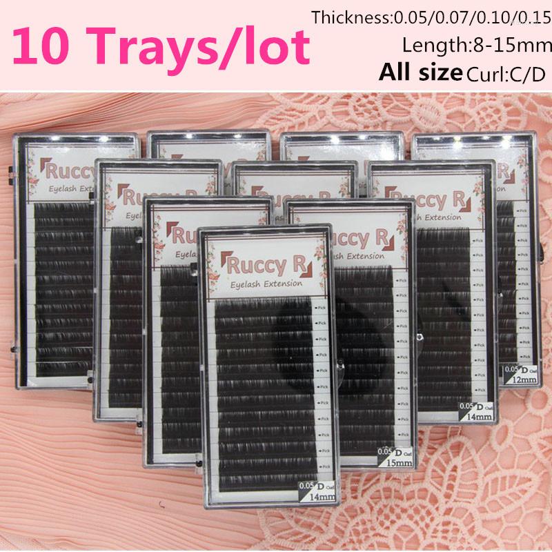 

False Eyelashes 10 Trays All Size High Quality Professional Mink Lash Mega Eyelash Extensions Individual Russan Volume