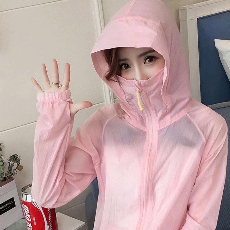 

Women's Jackets Summer Jacket Women Thin UV Coat Lady White Blue Sunproof Spring Long Sleeve Bomber Cycle Female Plus Size Hooded Zipper