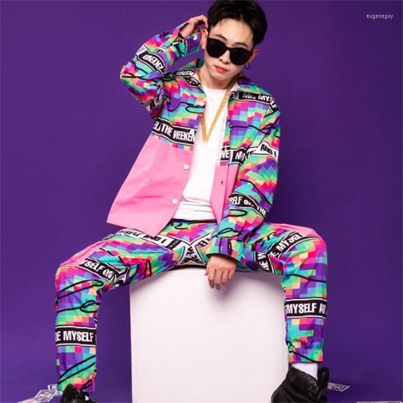 

Men's Casual Shirts Original Men's Stitching Shirt Personalized Clothes Tide Brand Letter Printing Top Hip-hop Hong Kong Style, Only shirt