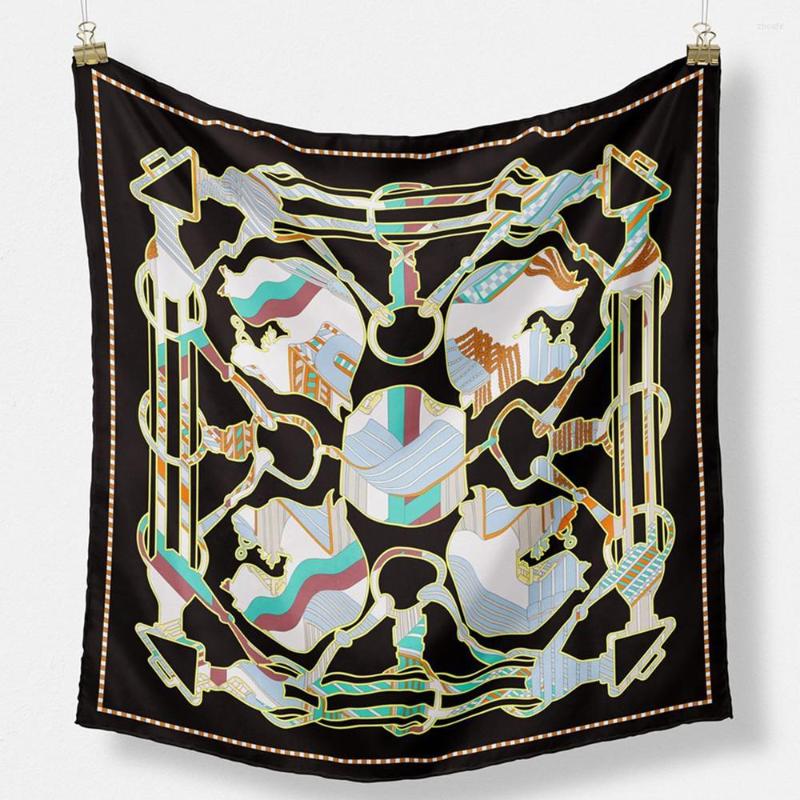 

Scarves Twill Silk Scarf Woman Bandana Small Hijab Foulards Tie Headband Brand Design Chian Prined Neckerchief 53CM Square