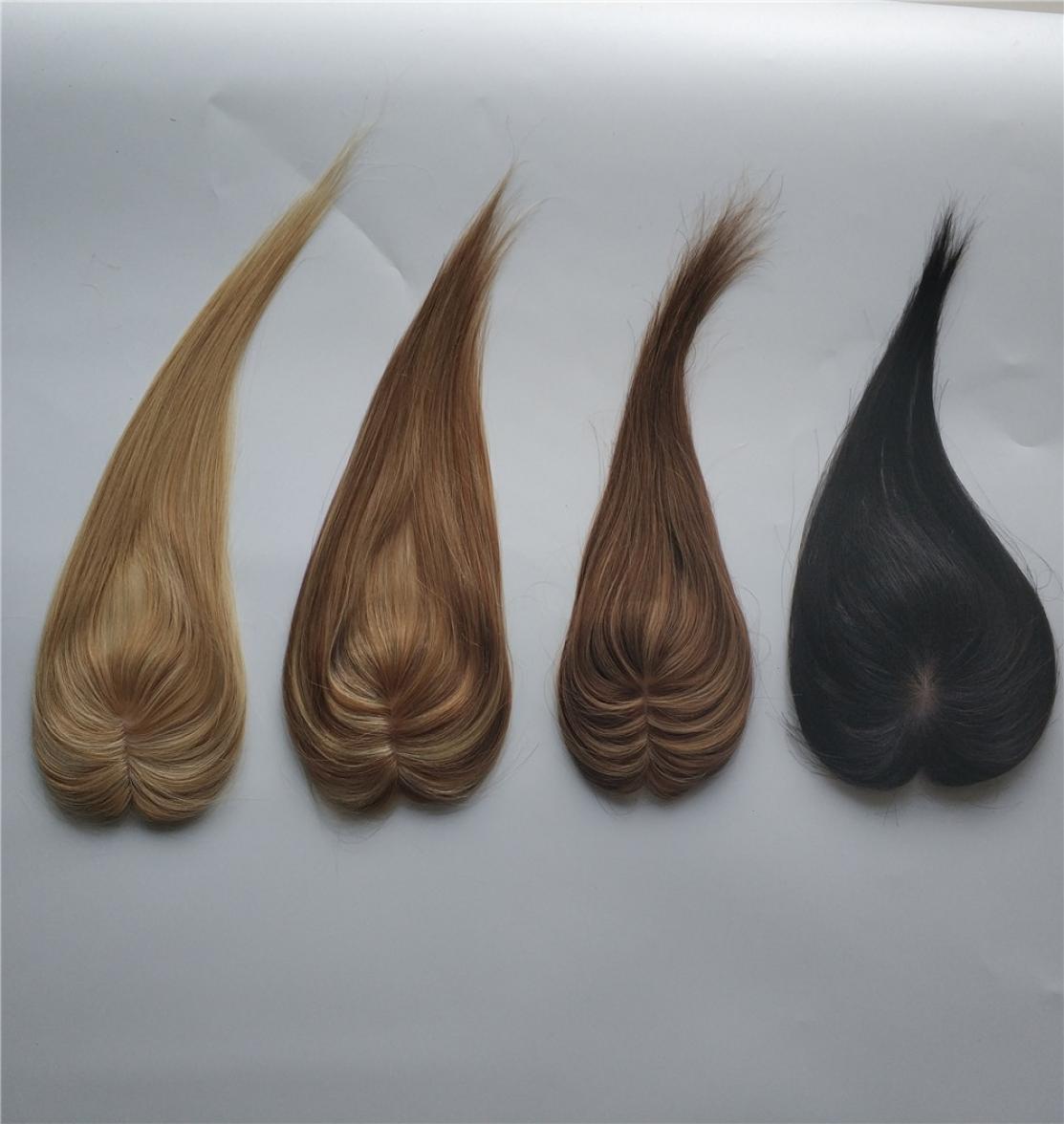 

6cm x 9 cm Stock Highlight Color Silk Top Human Hair Toppers for Women Hair Bang Hair Fliter4083722