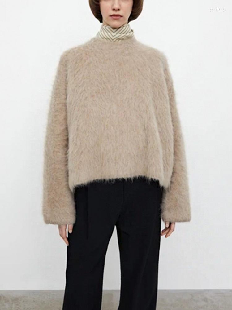 

Women's Sweaters Women Sweater 2022 Fall/Winter Fashion Commuter Loose Solid Color Wool Blend Long Sleeve Crew Neck Knit Pullover, Gray