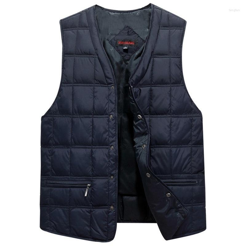 

Men's Down Winter Dresses Men White Duck Causal Vest Ultra Light Male Thick Sleeveless Jacket Warm -5XL Plus Size, Army green