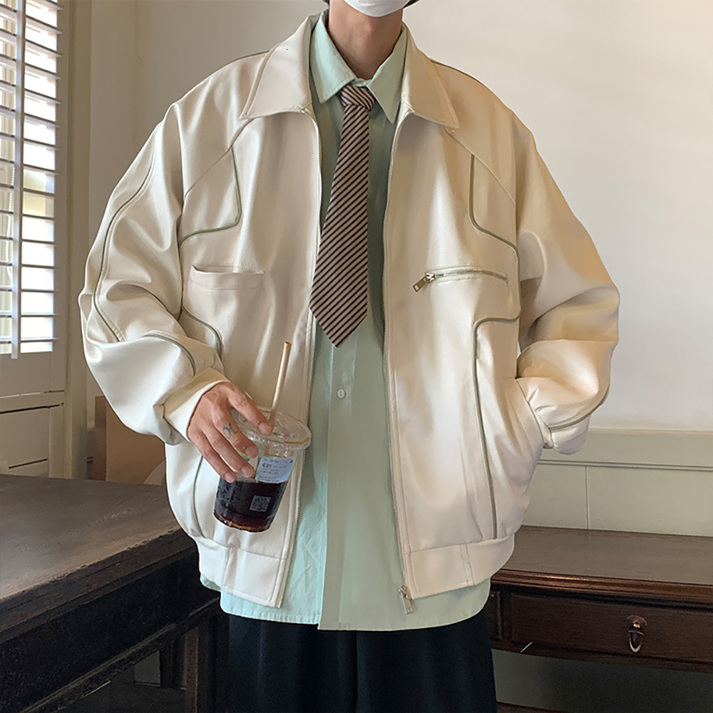 

Men's Fur Faux Fur Men's Vintage Black Motorcycle Leather Coat Men's Spring And Autumn High Street Fashion Jacket Motorcycle Riding Suit 221114, Hry001