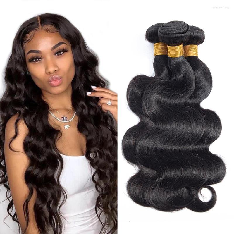 

Human Hair Bulks Tinashe Beauty Body Wave Bundles Brazilian Weave 3 Pieces Non-Remy For Black Woman