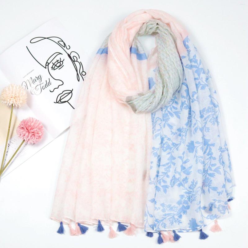 

Scarves 2022 Vintage Floral Print Tassel Scarf Shawls Soft Hijab Wrap Wholesale 10pcs/LOT