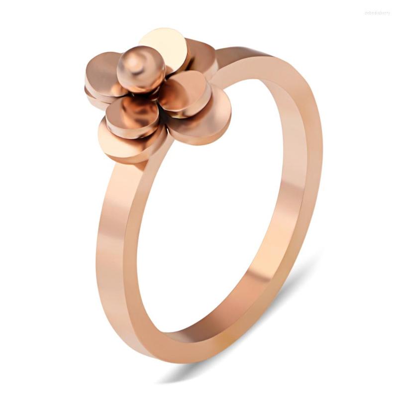 

Wedding Rings Rose Flower Gold Color Engagement For Women High Quality Statement Ring Designer Jewelry