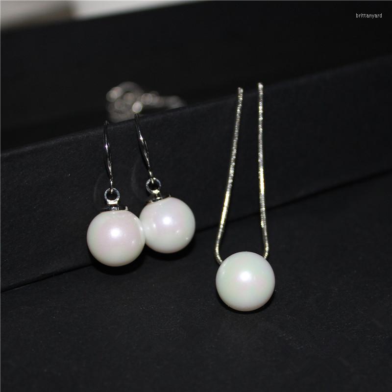 

Necklace Earrings Set 2022 Fashion Brand Jewelry Christmas Stud For Women Silver Plated Shell Pearl Gift Necklaces&pendant, Picture shown