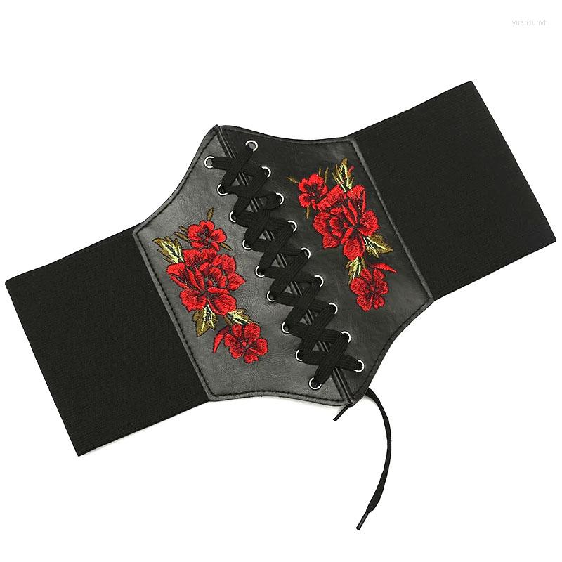 

Belts Women Stretch Wide Belt Vintage Lace-up Corset Cummerbunds Strap Female Slimming Body Shapping Abdomen Lady Dress Waistband, White