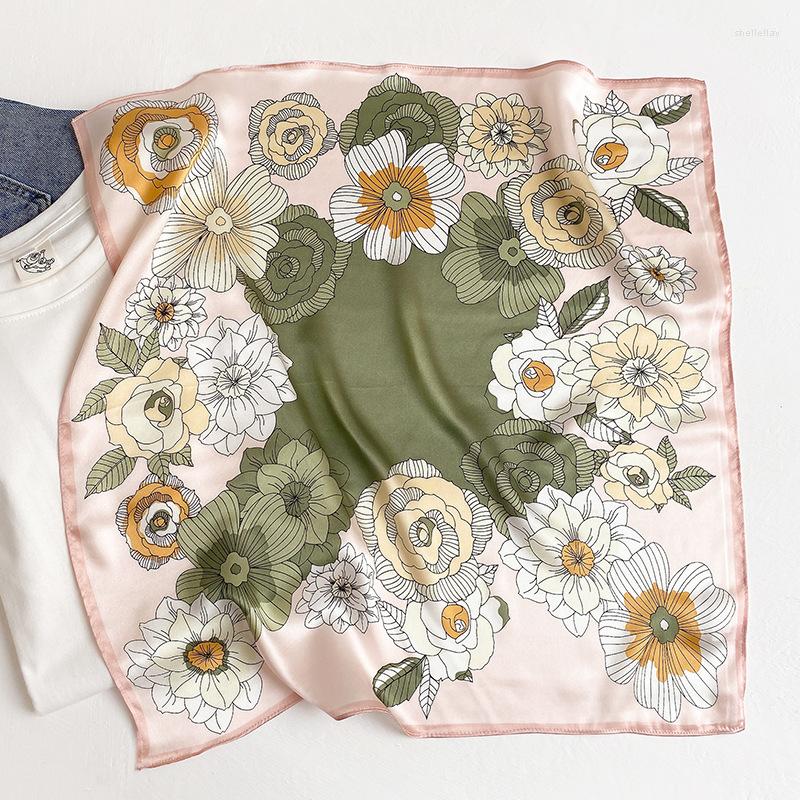 

Scarves 2022 Natural Real Silk Scarf Women Neck Shawl Bandana Hijab Pashmina Scarfs Square Head Small For Ladies
