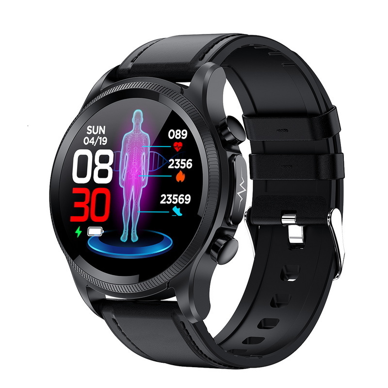 

Smart Watches E400 Cardiac Blood Glucose High End Health Temperature ECG Monitoring Men Women Chest Patch Heart Rate 221114