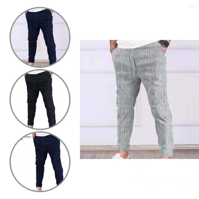 

Men's Pants Pencil Fabulous Leisure Autumn Elastic Waist Mid For Work, Black