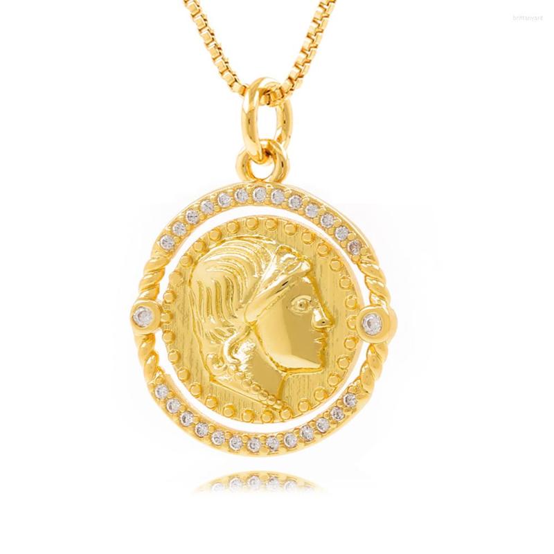 

Necklace Earrings Set 2022 Vintage Multilayered Pearl For Women Men Fashion Gold Portrait Coin Pendant Thick Chain Necklaces Daily Jewelry, Picture shown