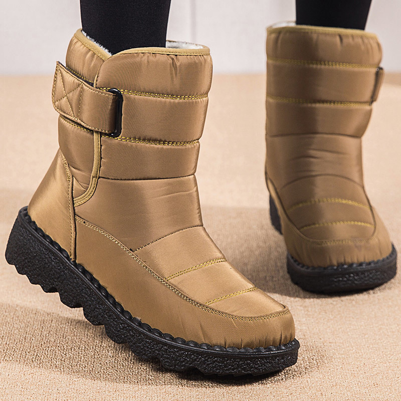 

Boots Women Mid-Calf Winter Shoes For Snow Casual Watarproof Platform Heels Botas Mujer Female 221114, Gray