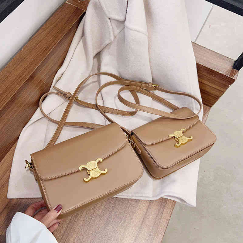 

Advanced box tofu bag for women 2022 a new online celebrity the same triumphal arch one shoulder cross body small square, Dark khaki small