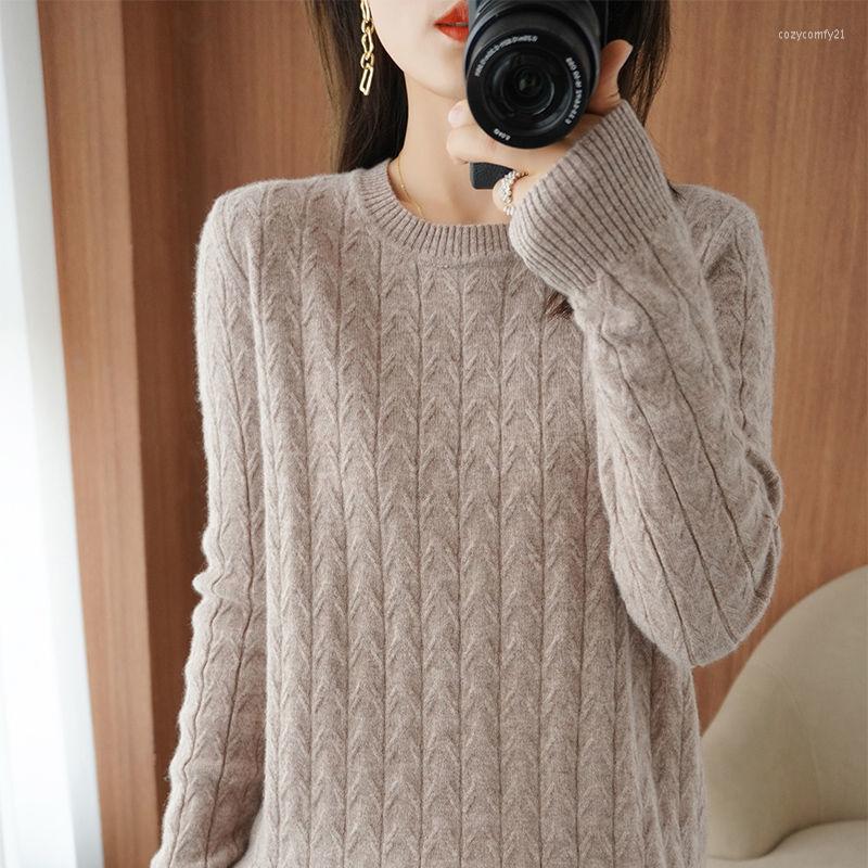 

Women's Sweaters 2022 Autumn Winter Knitting Women Casual Pullovers Female Harajuku Style Streetwear Loose Warm Jumpers C205, Camel