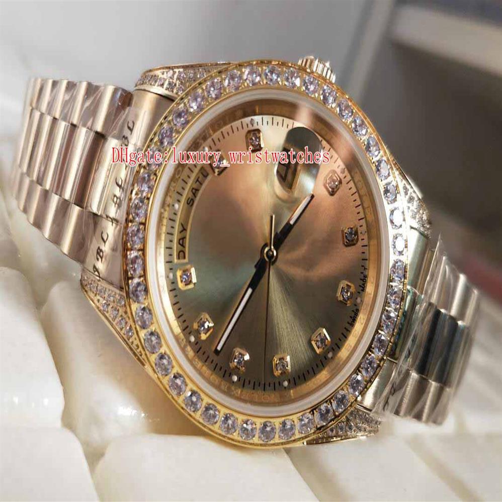

Fashion good Wristwatches Day-Date Pearlmaster 118348 128348 36mm Diamond 18k Yellow Gold Automatic mechanical Ladies Women's247T, No box papers