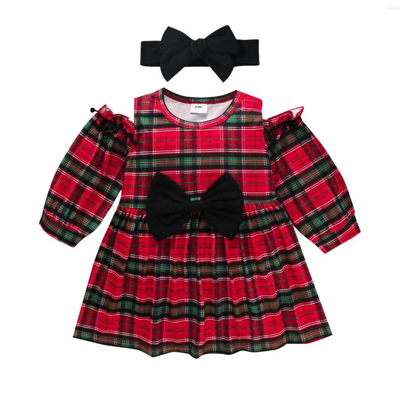 

Girl Dresses Ma&Baby 3M-3Y Christmas Toddler Infant Baby Kid Girls Dress Red Plaid Long Sleeve Ruffles For Xmas DD40, Picture shown