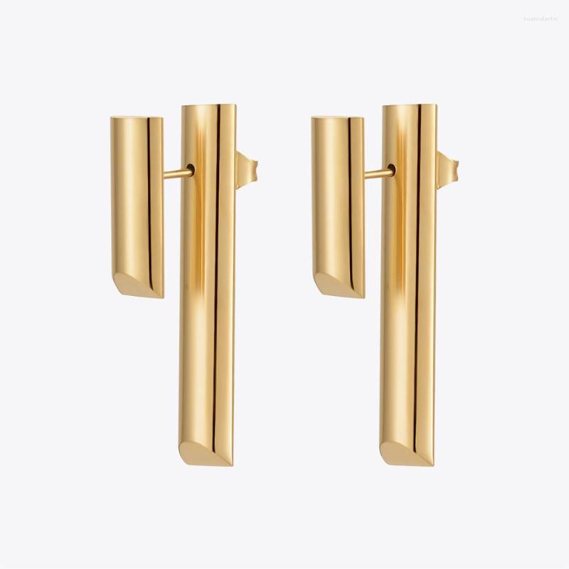 

Stud Earrings ENFASHION Vertical Geometric Earings Kolczyki Stainless Steel Fashion Jewelry Gold Color For Women Christmas E1418