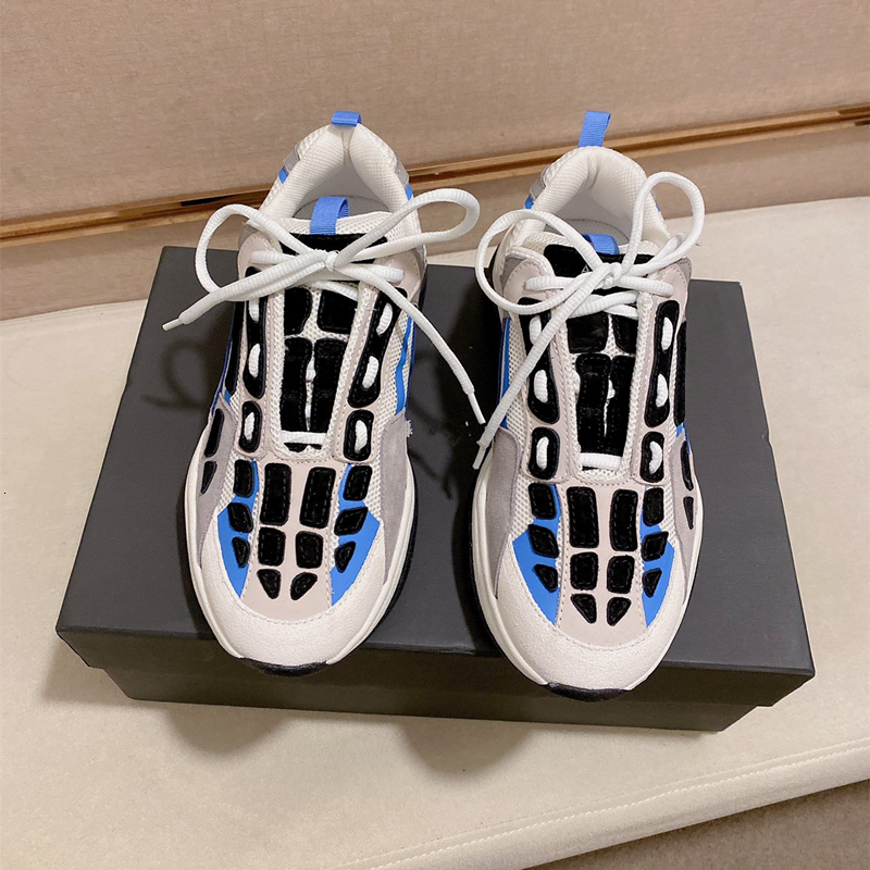 

Dress Shoes High Quality cowhide Stitched Bone Shape Unisex Sneakers Women Shoes Platform Leather Designer Tennis Shoes Student Girls Men A 221115, Black