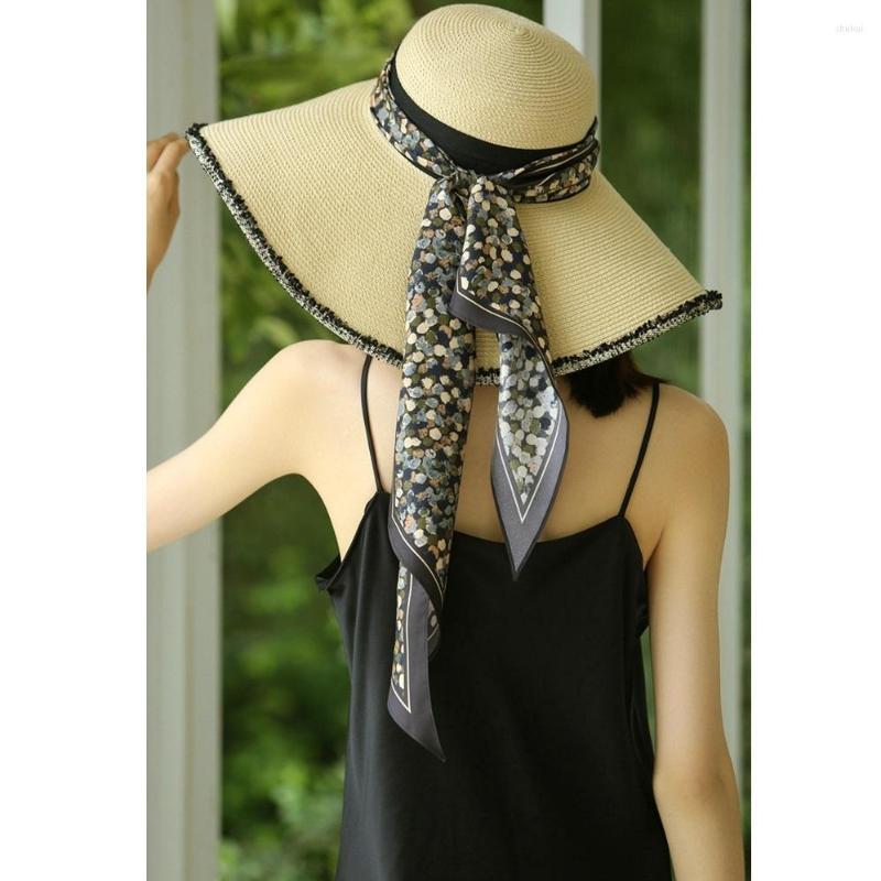 

Scarves Silk Neck Scarf Ribbon Fashion Print Head Hair Hat 140x20cm