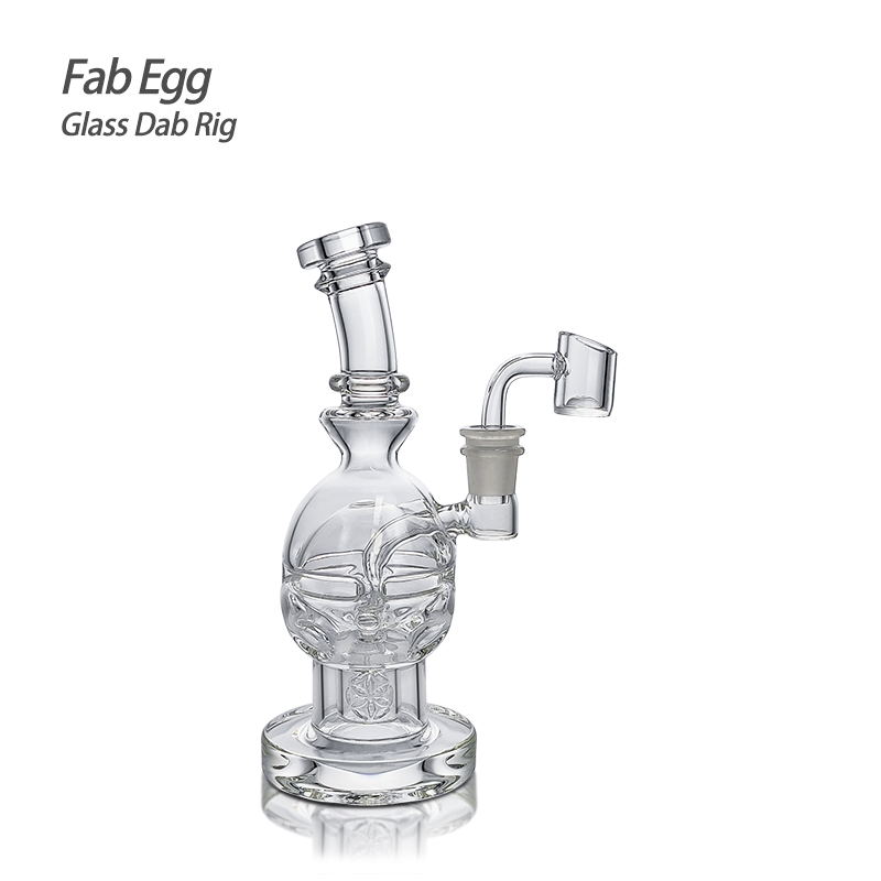 

Retail 7.48 inches Fab Egg Glass Waterpipe Dab Rig Hookah for Oil and Flower