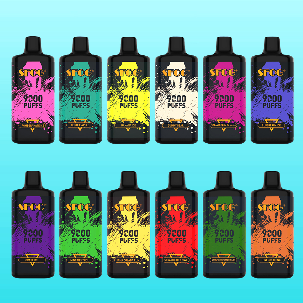 

new flavors disposable vape SFOG big bang 9000 puffs e cigarette kit mesh coil vapes 18ml pod 2% 3% 5% cigarettes 12 colors rechargeable vape box vaporizer pen original