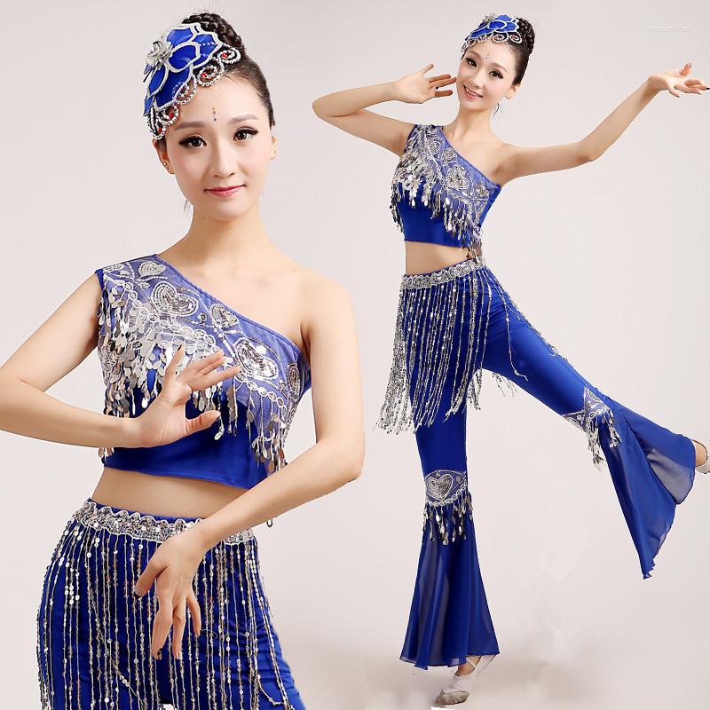 

Stage Wear Chinese National Dance Costumes For Women Dai Nationality Belly Costume Clothing, Red