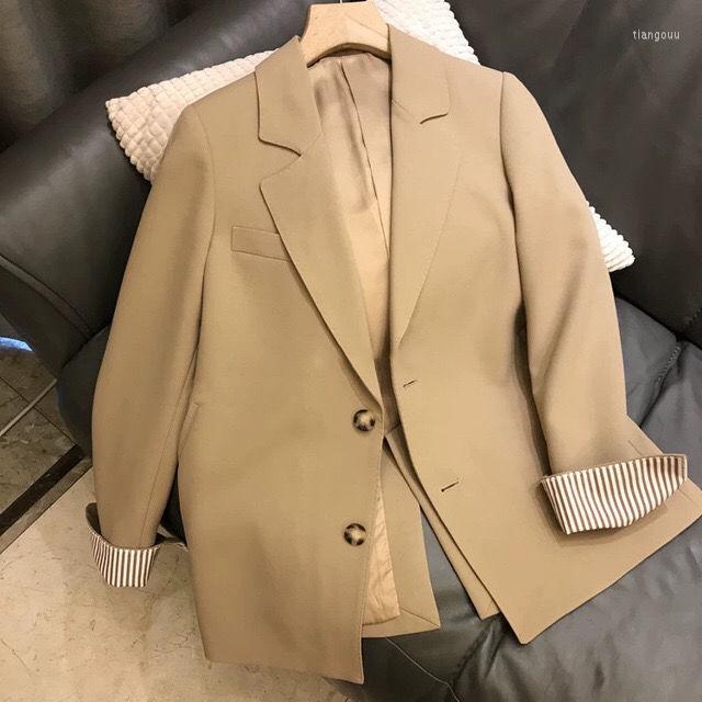 

Women' Suits Women 2022 Autumn Korean Style Fashion All-Match Suit Jacket Coats Female Office Ladies Single Breasted Loose Blazers Z44, Black