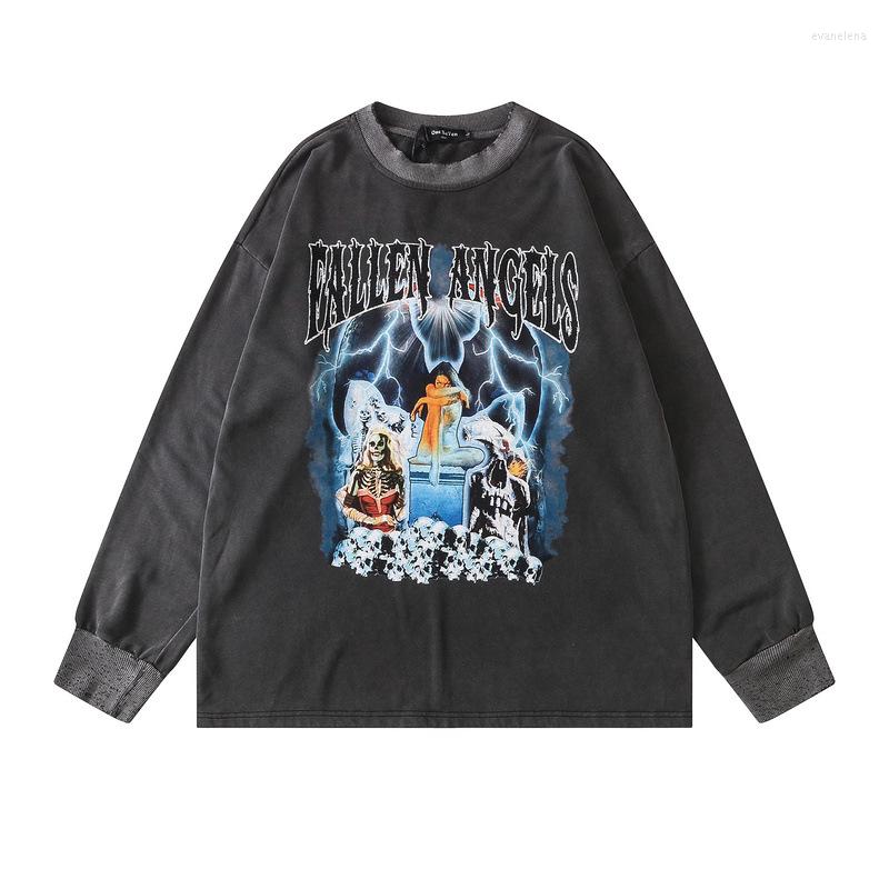 

Men' Hoodies Hip Hop Loose Fit Long Sleeve Sweat Homme Sweatshirts Mens Streetwear Rock Vintage Harajuku Sweatshirt Stranger Things, Gray