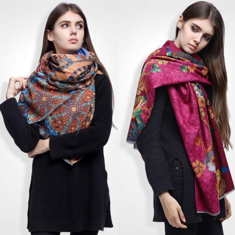 

Scarves 2022 Brand Winter Scarf Women Cashmere Printed Female Shawl Foulard Fashion Bufandas Warm Cape Large Size