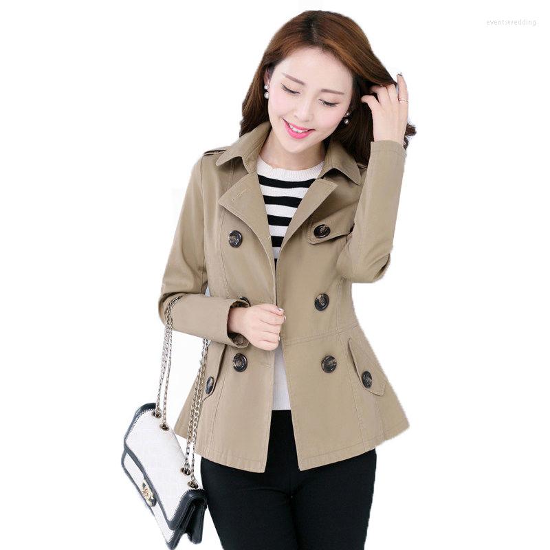 

Women' Trench Coats Coat Women 2022 Spring Autumn Short Double Breasted Windbreaker Jacket Femme Fashionable Tops Ladies Outwear, Khaki