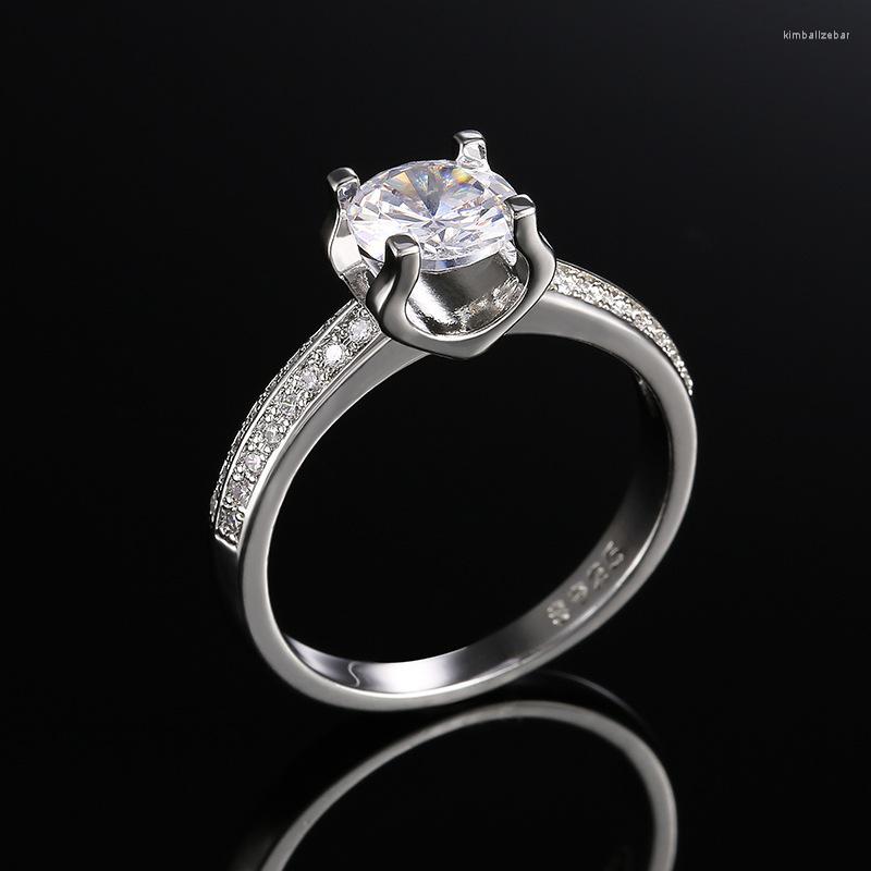 

Wedding Rings Classic 4 Setting Round Cut Brilliant White Cubic Zirconia Stone For Women Luxury Engagement Jewelry