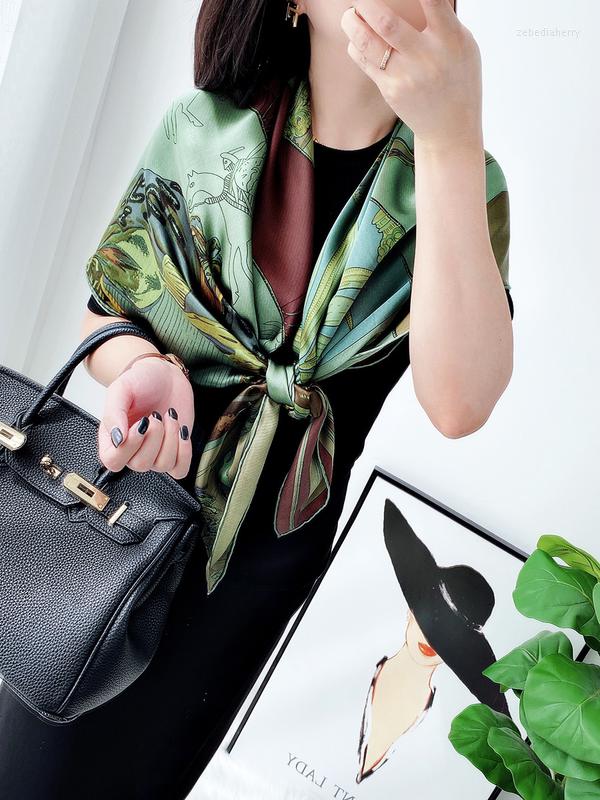 

Scarves Chief Square Scarf 110cm 100 Silk Bandana Twill Hand Rolled Scarfs Designer Inspired Women's Brand