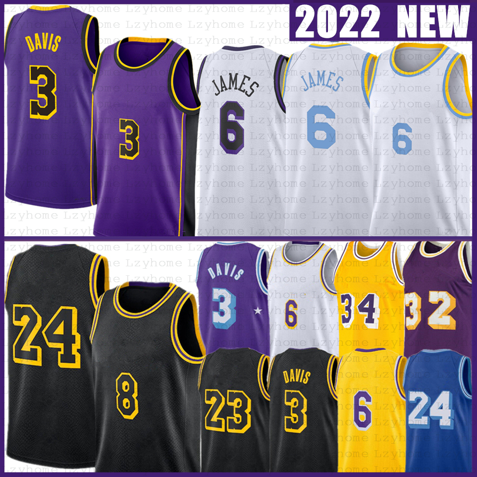 

Anthony 3 Davis Russell Westbrook Basketball Jerseys LeBron Wilt Chamberlain James Mens Lakeres Jerry West Austin Reaves Blue Purple Retro Shirt 2022 2023 Jerseys