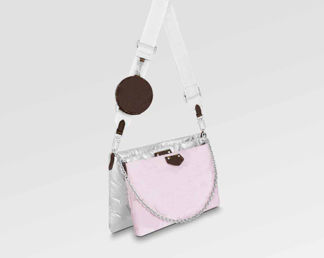 

Silver Econyl recycled Nylon bag Speedy Bandouliere purse On The Go Tote Maxi Multi Pochette handbag Pillow backpack Embroidery Mini Monograms M20973 M20971 M21056, 24 14cm blue silver